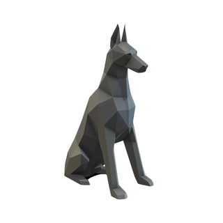 Dobermann en métal – Sculpture style origami low poly