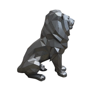 Lion en métal, sculpture d'art métallique fabriquée par Cyril Maire