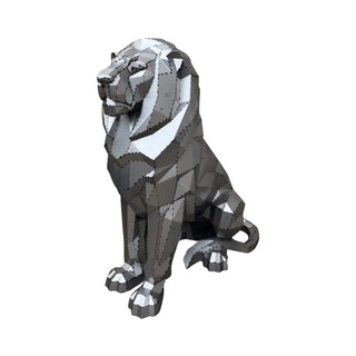 Lion en métal, sculpture d'art métallique fabriquée par Cyril Maire