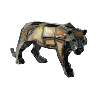 Petit tigre en métal – Sculpture style origami low poly