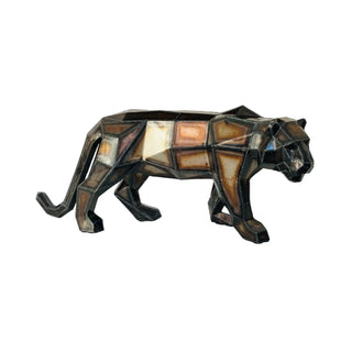 Petit tigre en métal – Sculpture style origami low poly