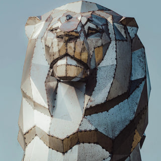 Sculpture lion en métal - Statue lion extérieur XXL