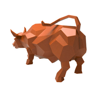 Taureau en acier, sculpture d'art métallique artisanale d'un taureau fabriquée par Cyril Maire