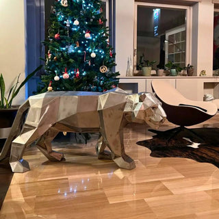 Grand tigre en métal – Sculpture style origami low poly