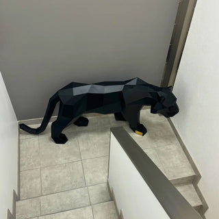 Grand tigre en métal – Sculpture style origami low poly