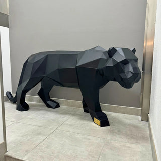 Grand tigre en métal – Sculpture style origami low poly