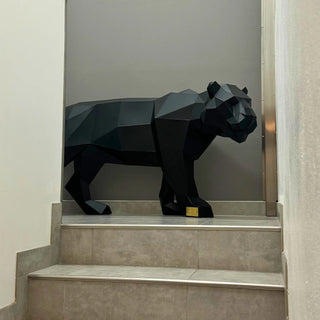 Grand tigre en métal – Sculpture style origami low poly