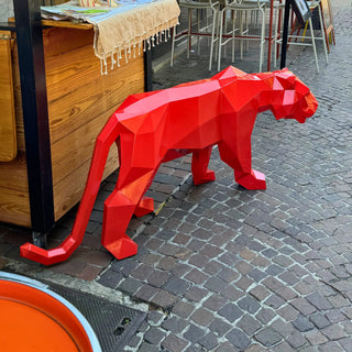 Grand tigre en métal – Sculpture style origami low poly