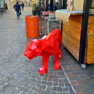 Grand tigre en métal – Sculpture style origami low poly