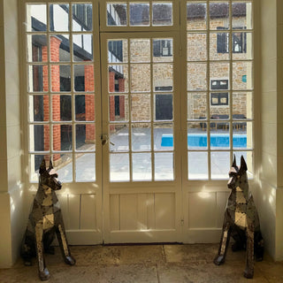 Dobermann en métal – Sculpture style origami low poly