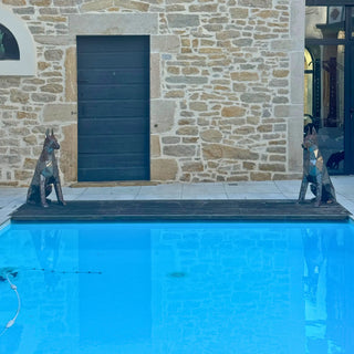 Dobermann en métal – Sculpture style origami low poly