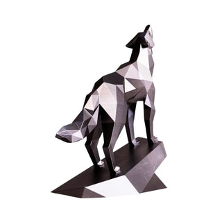 Loup en métal, sculpture d'art métallique fabriquée par Cyril Maire