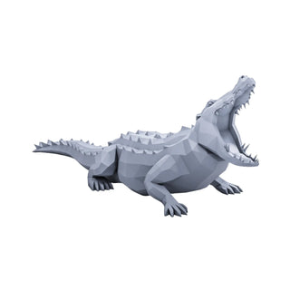 Alligator, crocodile en métal, sculpture d'art d'un alligator, crocodile métallique fabriquée par Cyril Maire