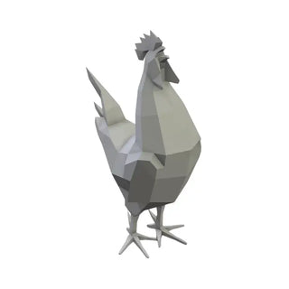 Coq en acier, sculpture d'art métallique artisanale d'un coq fabriquée par Cyril Maire