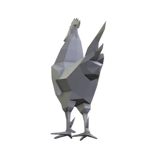 Coq en acier, sculpture d'art métallique artisanale d'un coq fabriquée par Cyril Maire