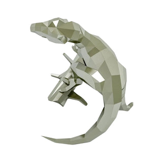 T-rex en acier, sculpture d'art métallique artisanale d'un t-rex fabriquée par Cyril Maire