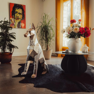 Statue dobermann en métal