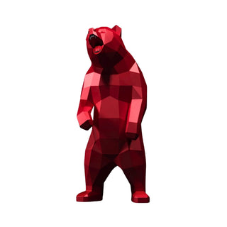 Sculpture d'un ours debout en métal, cette statue XXL d'un ours est fabriquée par l'artiste Cyril Maire