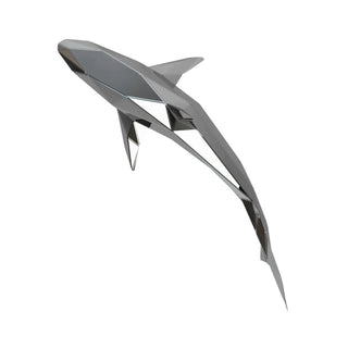 Requin en acier, sculpture d'art métallique artisanale d'un requin fabriqué par l'artiste Cyril Maire