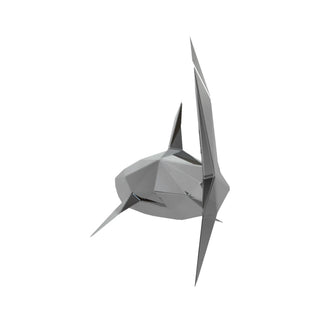 Requin en acier, sculpture d'art métallique artisanale d'un requin fabriqué par l'artiste Cyril Maire