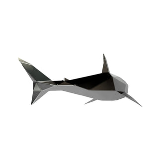 Requin en acier, sculpture d'art métallique artisanale d'un requin fabriqué par l'artiste Cyril Maire