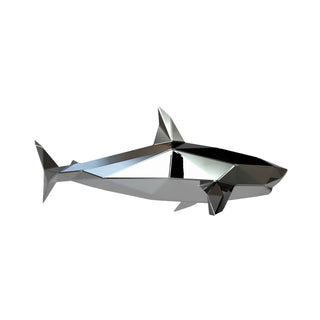 Requin en acier, sculpture d'art métallique artisanale d'un requin fabriqué par l'artiste Cyril Maire