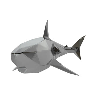 Requin en acier, sculpture d'art métallique artisanale d'un requin fabriqué par l'artiste Cyril Maire