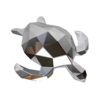 Sculpture, statue d'une tortue en métal