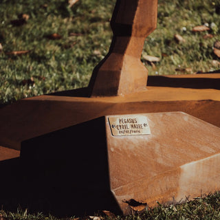 Statue d'un cheval en acier Corten - Sculpture en métal d'un cheval de 2,5 mètres de haut