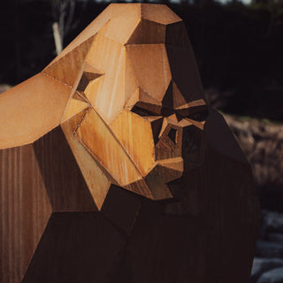 Statue XXL d'un gorille en acier Corten - Sculpture en métal d'un gorille de 2 mètres de haut