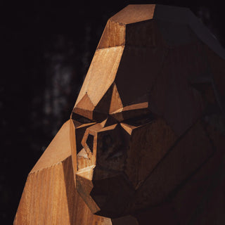 Statue XXL d'un gorille en acier Corten - Sculpture en métal d'un gorille de 2 mètres de haut