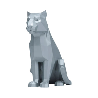 Tigre assis en métal, sculpture d'art métallique fabriquée par Cyril Maire